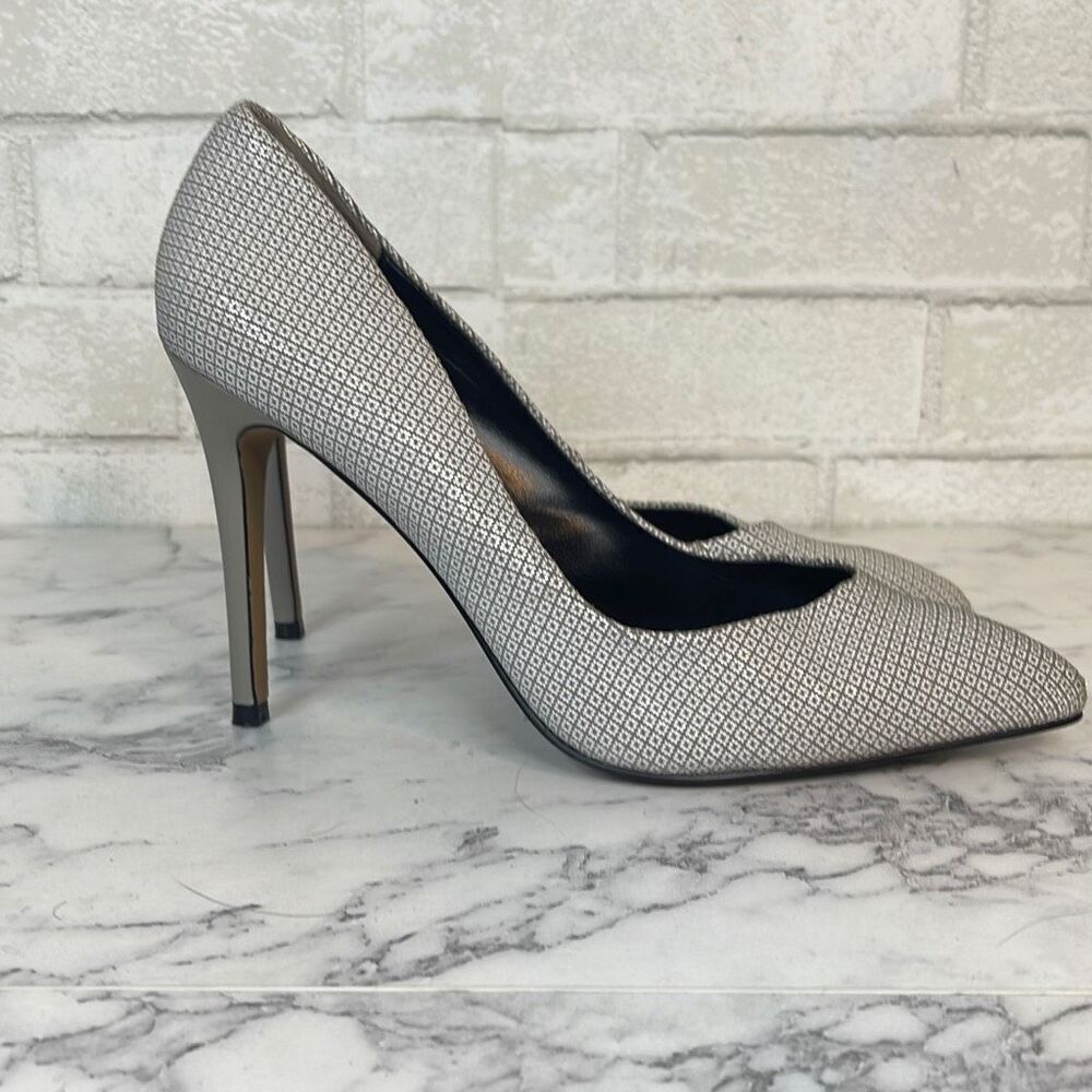 Reiss Millie Geo Print Court Pointed Toe Stiletto Heels 40